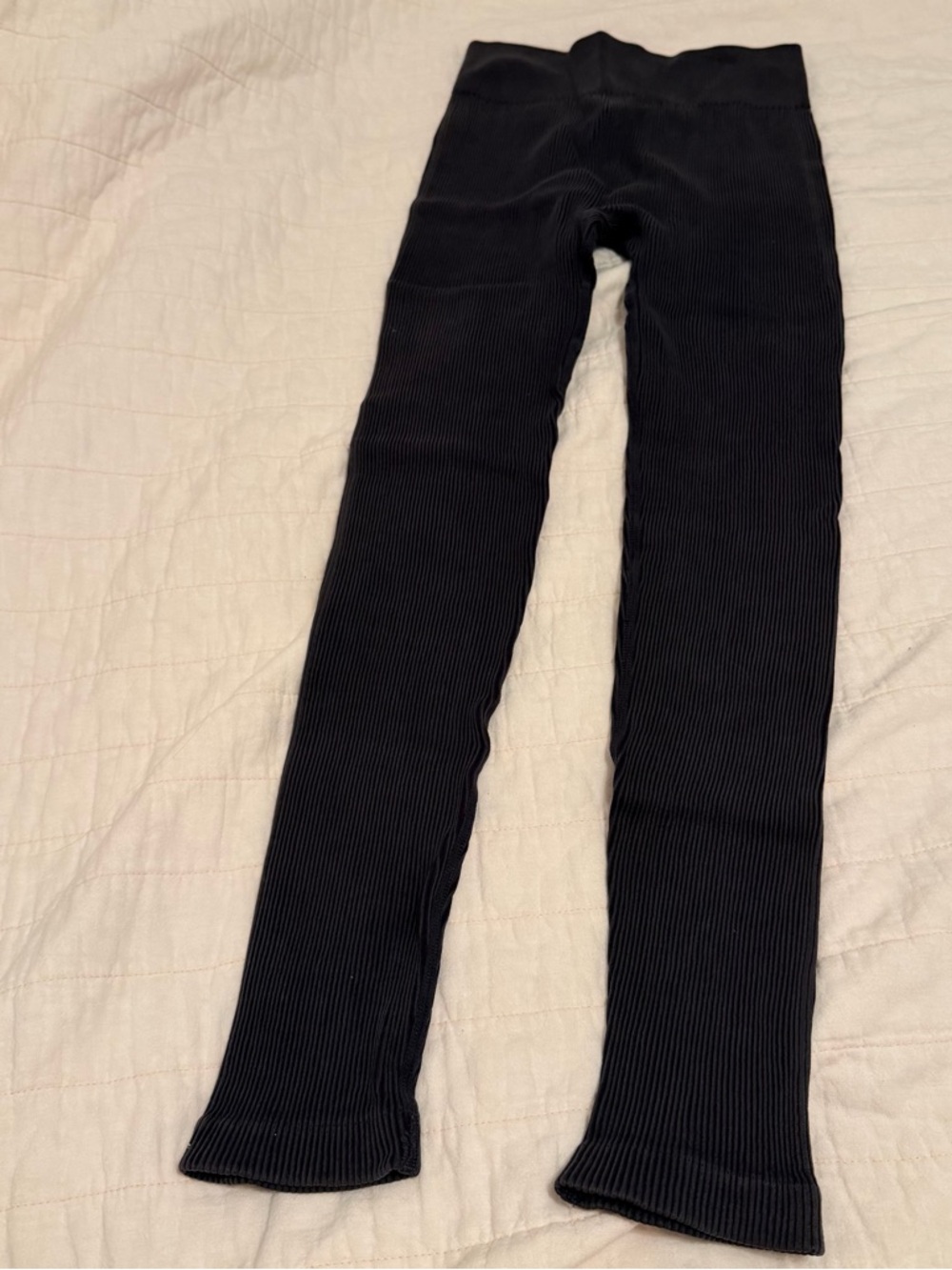 Dark Gray Ribbed Leggings